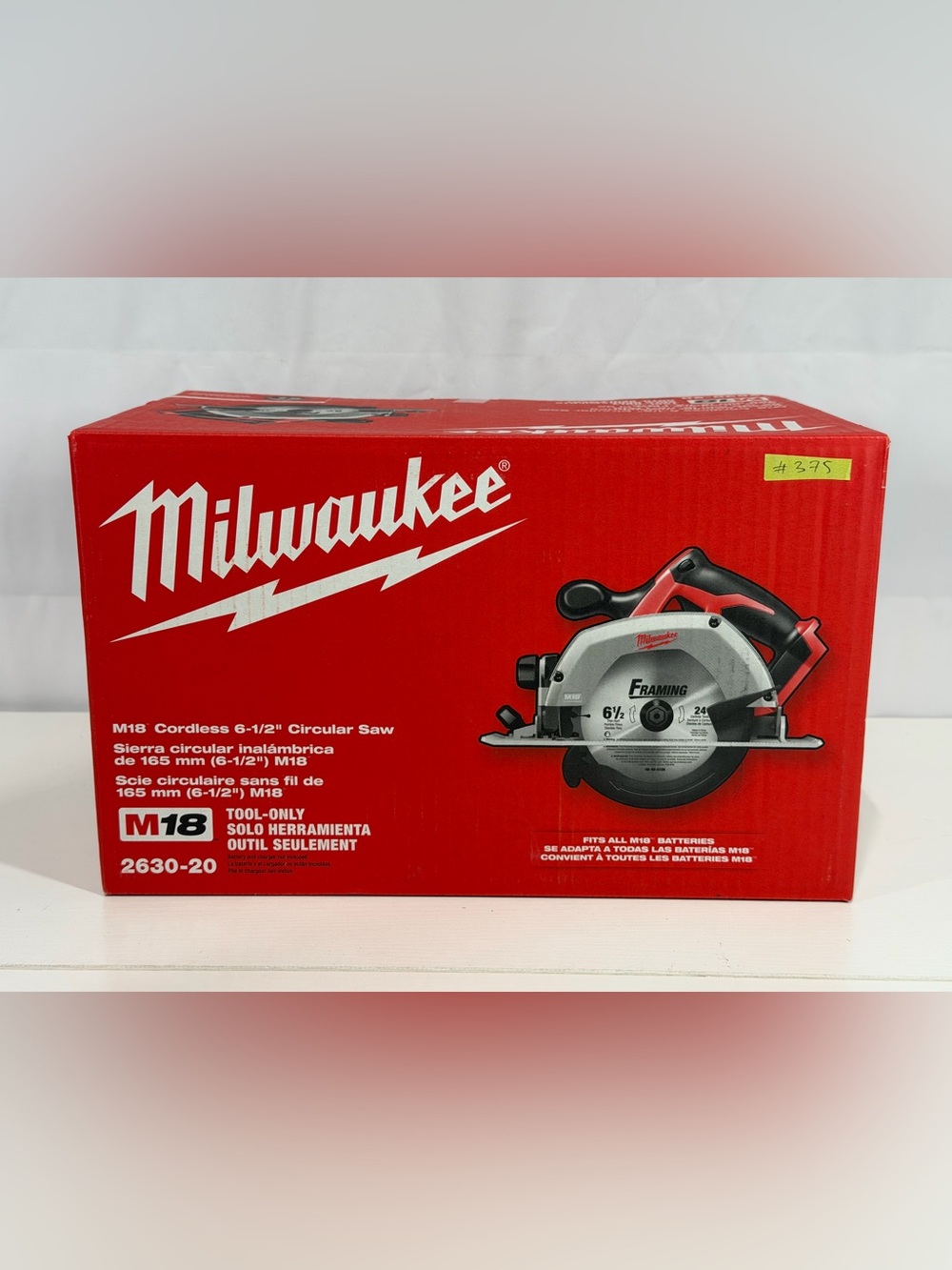 #375 Milwaukee M18 6 1/2” Cordless Circular Saw 2630-20 (Tool Only)